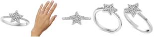Macy's Diamond Pav&eacute; Star Ring (1/6 ct. t.w.) in Sterling Silver